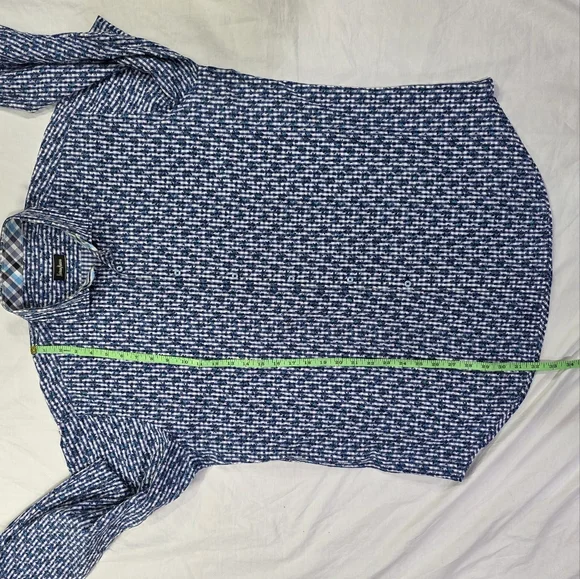 Neiman Marcus 100% Cotton Floral Gingham Check Long Sleeve Button Up Shirt. XL - Picture 10 of 10